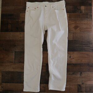 Levi's Mens 541 35 Waist 32 Length White Denim Jeans Tapered Leg Stretch Dairy